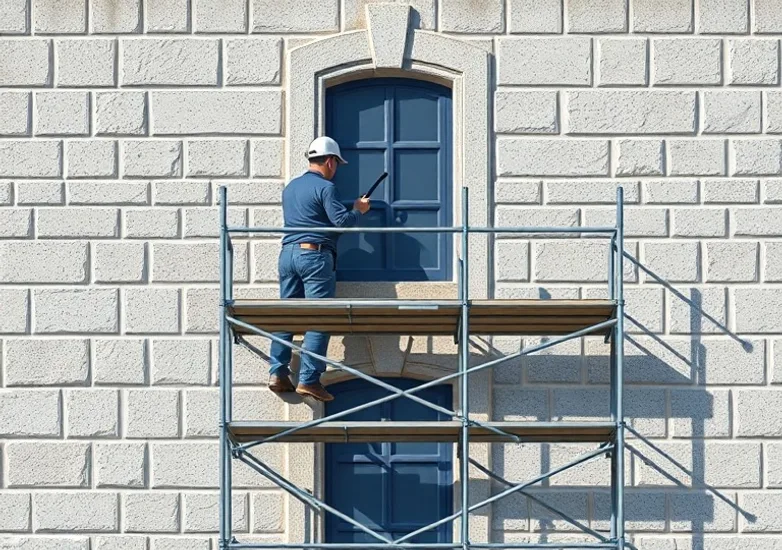 Ravalement de façade en pierre, nettoyage et application d'enduit